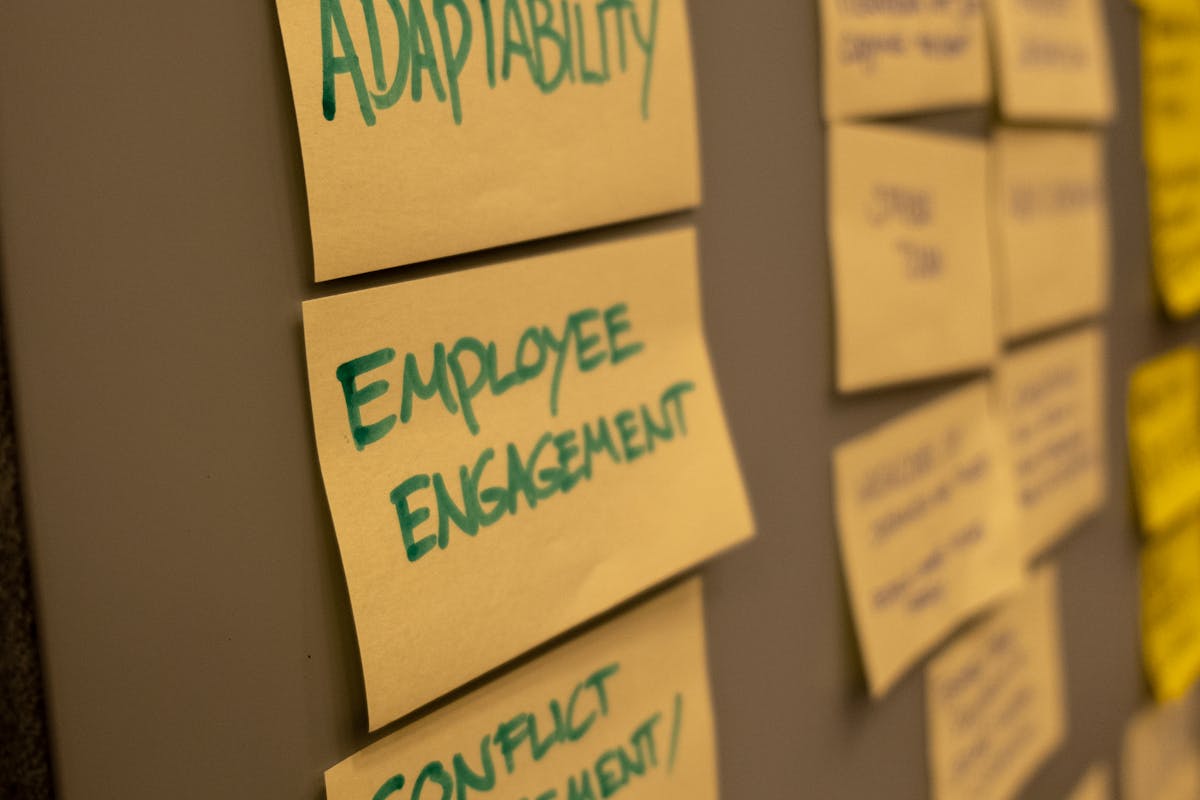 aspects of business management written on yellow paper